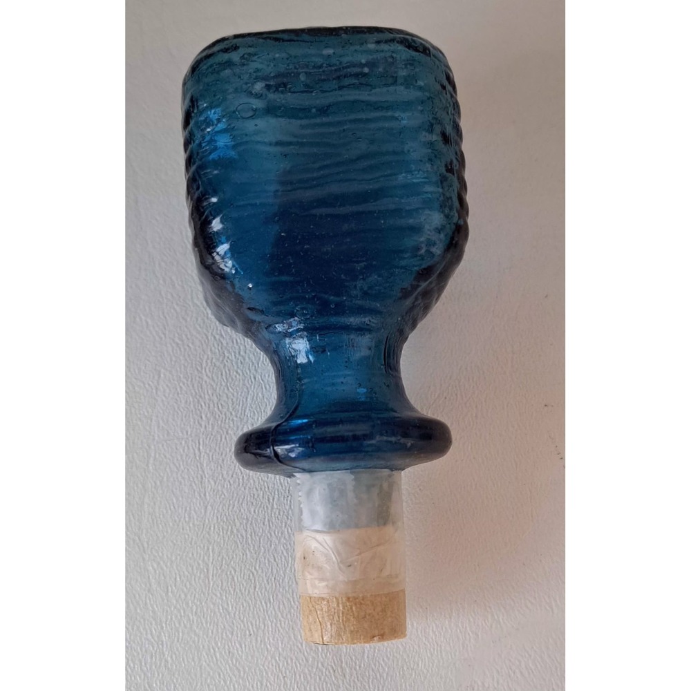 Vintage Blue Glass Genie Bottle Stopper Only